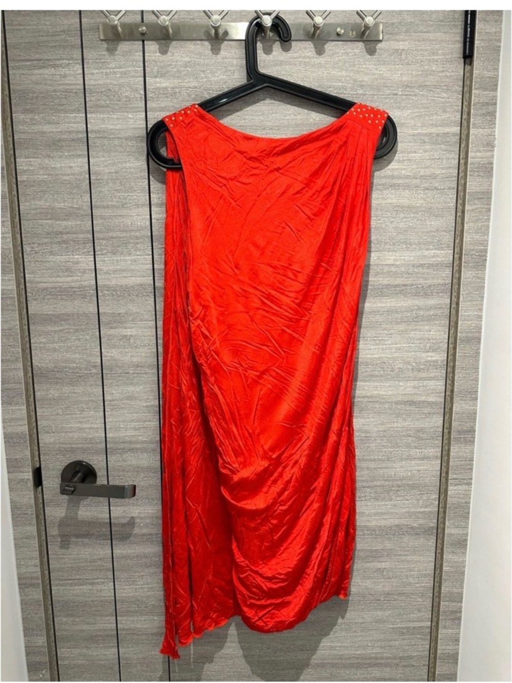 Versace for H&M Red Asymmetrical Draped Sleeveless Dress